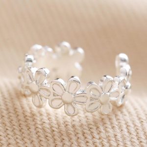 Earrings | Tiny Daisy Chain Ear Cuff in Silver – Womens Earrings Earrings