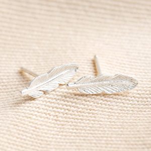 Earrings | Tiny Sterling Silver Feather Stud Earrings – Womens Earrings Earrings