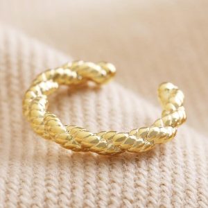 Earrings | Twisted Rope Ear Cuff in Gold – Womens Earrings Earrings