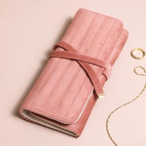 Jewellery Storage | Dusky Pink Velvet Jewellery Roll – Womens Jewellery Jewellery Storage