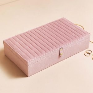 Jewellery Storage | Large Quilted Velvet Jewellery Box in Pink – Womens Jewellery Jewellery Storage