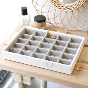 Jewellery Storage | Stackers Classic 25 Section Jewellery Tray in White – Womens Jewellery Jewellery Storage