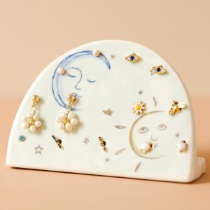 Jewellery Storage | Sun and Moon Ceramic Earring Holder – Womens Jewellery Jewellery Storage