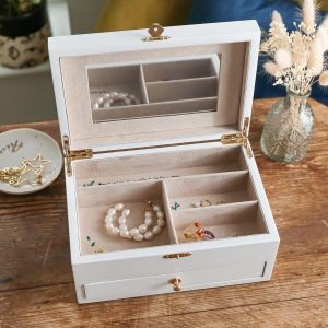 Jewellery Storage | White Embroidered Jewellery Box – Womens Jewellery Jewellery Storage