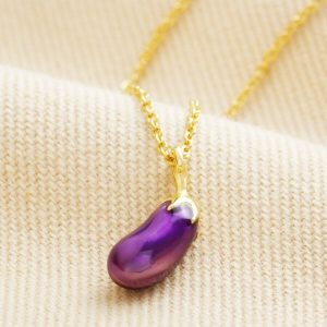 Necklaces | Aubergine Pendant Necklace in Gold – Womens Jewellery Necklaces