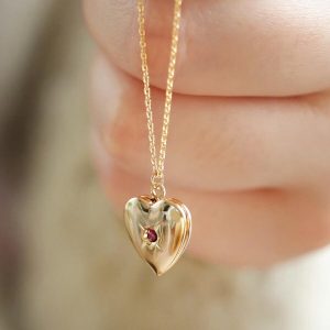 Necklaces | Birthstone Heart Locket Necklace in Gold – Womens Jewellery Necklaces