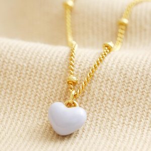 Necklaces | Blue Enamel Heart Pendant Necklace in Gold – Womens Jewellery Necklaces