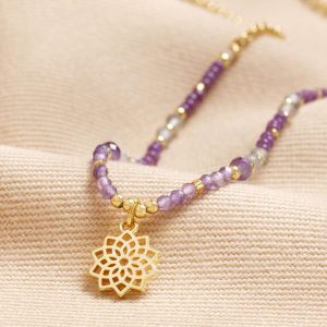 Necklaces | Crown Chakra Beaded Necklace in Gold – Womens Jewellery Necklaces