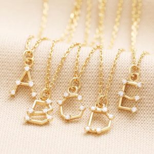 Necklaces | Crystal Constellation Initial Necklace in Gold – Womens Jewellery Necklaces