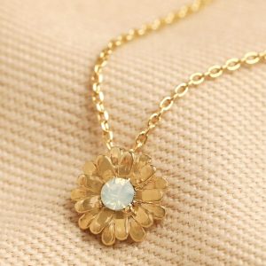 Necklaces | Crystal Daisy Charm Necklace in Gold Gold – Womens Jewellery Gold