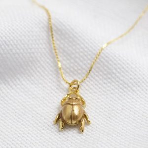 Necklaces | Delicate Tiny Gold Beetle Pendant Necklace – Womens Jewellery Necklaces