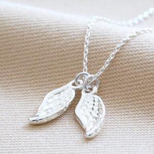 Necklaces | Double Wing Charm Necklace in Silver Silver – Womens Jewellery Necklaces