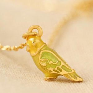 Necklaces | Enamel Canary Bird Pendant Necklace in Gold – Womens/Kids Children's Necklaces Kids