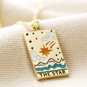 Necklaces | Enamel The Star Tarot Card Necklace in Gold – Womens Jewellery Necklaces