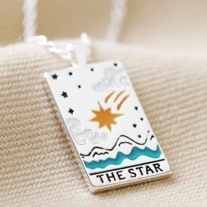 Necklaces | Enamel The Star Tarot Card Necklace in Silver – Womens Jewellery Necklaces