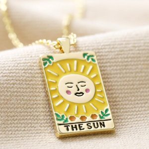 Necklaces | Enamel The Sun Tarot Card Necklace in Gold – Womens Jewellery Necklaces