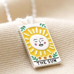 Necklaces | Enamel The Sun Tarot Card Necklace in Silver – Womens Jewellery Necklaces