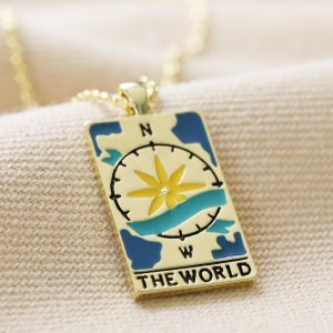 Necklaces | Enamel The World Tarot Card Necklace in Gold – Womens Jewellery Necklaces