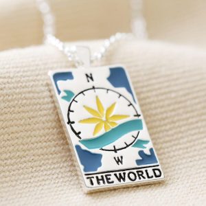 Necklaces | Enamel The World Tarot Card Necklace in Silver – Womens Jewellery Necklaces