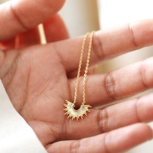 Necklaces | Estella Bartlett Half Sunburst Necklace in Gold – Womens Jewellery Necklaces