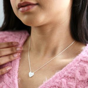 Necklaces | Estella Bartlett Love Engraved Heart Pendant Necklace – Womens Jewellery Necklaces