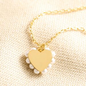 Necklaces | Estella Bartlett Pearl Heart Necklace in Gold – Womens Jewellery Necklaces