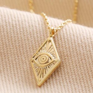 Necklaces | Eye Diamond Shape Pendant Necklace in Gold – Womens Jewellery Necklaces