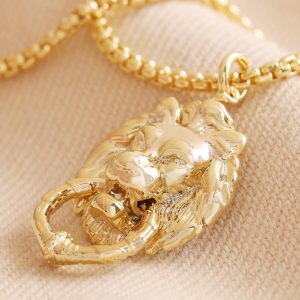 Necklaces | Fierce Lion Pendant Necklace in Gold – Womens Jewellery Necklaces