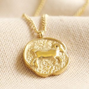 Necklaces | Gold Stainless Steel Aries Pendant Necklace – Womens Jewellery Necklaces