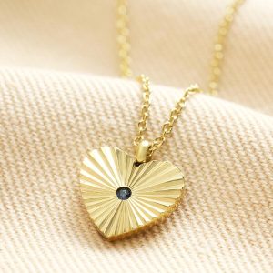 Necklaces | Gold Stainless Steel Crystal Antiqued Heart Pendant Necklace – Womens Jewellery Necklaces