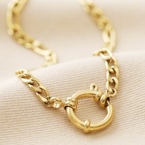 Necklaces | Gold Stainless Steel Figaro Chain Necklace – Womens Charms, Chains & Pins Charms, Chains & Pins