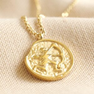 Necklaces | Gold Stainless Steel Sagittarius Pendant Necklace – Womens Jewellery Necklaces