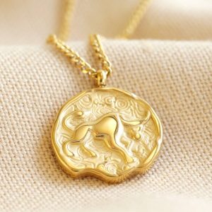 Necklaces | Gold Stainless Steel Taurus Pendant Necklace – Womens Jewellery Necklaces