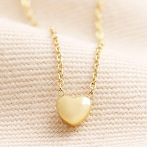 Necklaces | Gold Stainless Steel Tiny Round Heart Charm Necklace – Womens Jewellery Necklaces