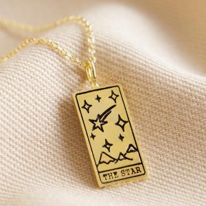 Necklaces | Gold The Star Tarot Card Pendant Necklace – Womens Jewellery Necklaces