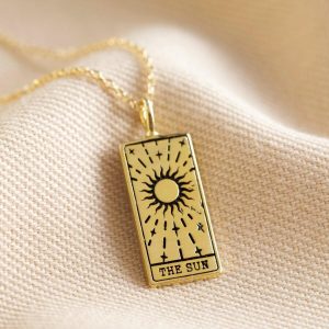 Necklaces | Gold The Sun Tarot Card Pendant Necklace – Womens Jewellery Necklaces