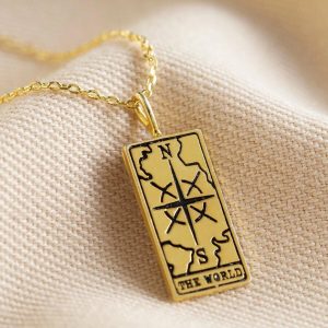 Necklaces | Gold The World Tarot Card Pendant Necklace – Womens Jewellery Necklaces