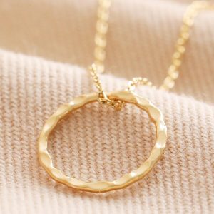 Necklaces | Hammered Halo Pendant Necklace in Gold – Womens Jewellery Necklaces