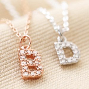 Necklaces | Handmade Cubic Zirconia Crystal Initial Charm Necklace – Womens Jewellery Necklaces