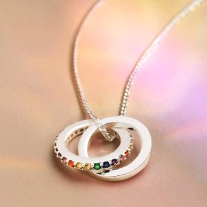 Necklaces | Rainbow Pride Eternity Pendant Necklace in Silver – Womens Jewellery Necklaces