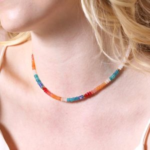 Necklaces | Rainbow Rondelle Stone Beaded Necklace – Womens Jewellery Necklaces