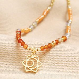 Necklaces | Sacral Chakra Beaded Necklace in Gold – Womens Jewellery Necklaces