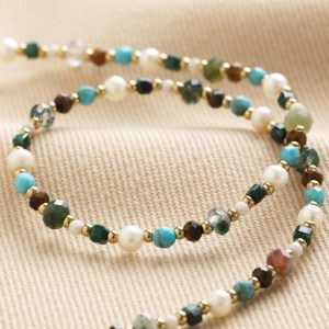 Necklaces | Semi-Precious Stone Bead Necklace in Blue and Green – Womens Jewellery Necklaces