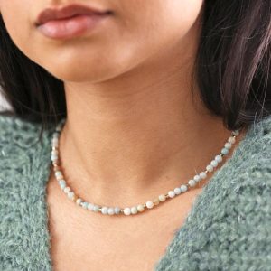 Necklaces | Semi-Precious Stone Beaded Necklace in Pastel Green – Womens Jewellery Necklaces