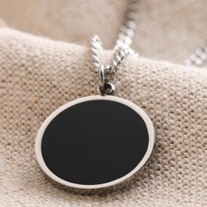 Necklaces | Stainless Steel Black Onyx Stone Pendant Necklace – Mens Jewellery Mens