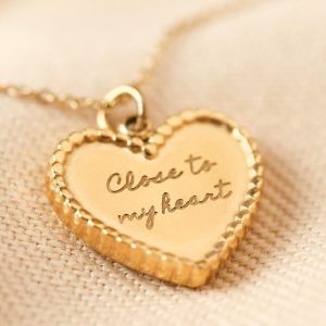 Necklaces | Stainless Steel Close To My Heart Necklace in Gold – Womens Jewellery Necklaces