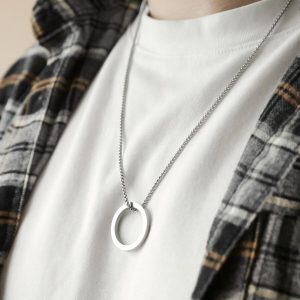 Necklaces | Stainless Steel Hoop Pendant Necklace – Mens Jewellery Mens