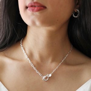 Necklaces | Stainless Steel T-Bar Chain Necklace in Silver – Womens Jewellery Necklaces