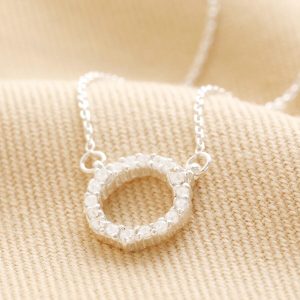 Necklaces | Sterling Silver Crystal Hoop Pendant Necklace – Womens Jewellery Necklaces