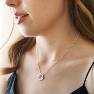 Necklaces | Sterling Silver Interlocking Crystal Rings Necklace Silver – Womens Jewellery Necklaces